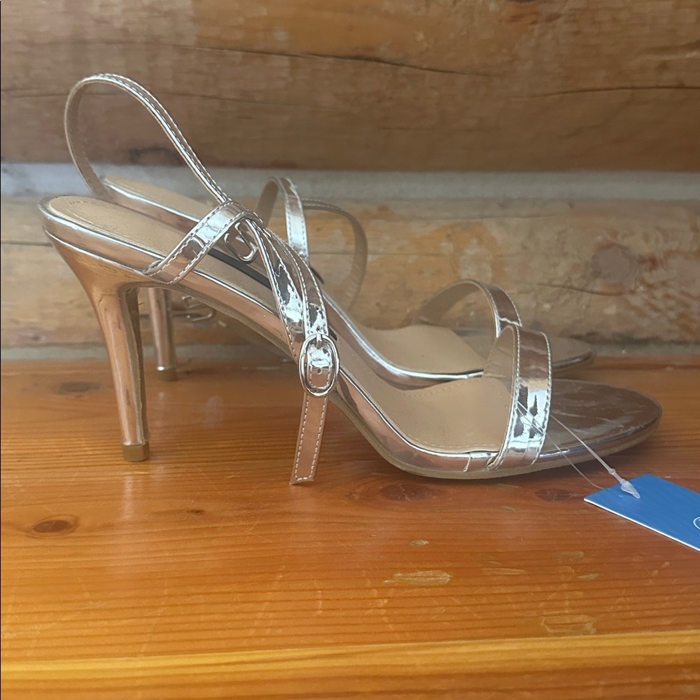 Cupshe Metallic Rose Gold Strappy High Heel Sandals